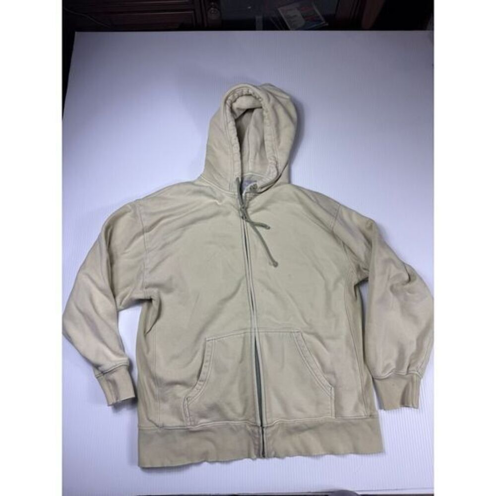 TNA Cozy AF Fleece Zip Up Hoodie Sweatshirt Beige Casual Comfort Size 2